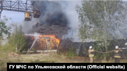 В ликвидации пожара задействован поезд РЖД