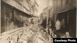 Менск, вуліца Кацярынінская, рака Няміга хаваецца ў бэтонны калектар. 1926. Здымак з фондаў Беларускага дзяржаўнага гістарычнага музэю
