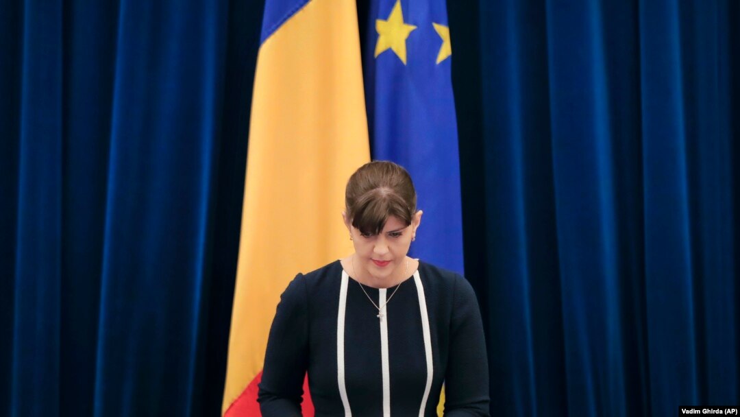 Laura Codruța Kovesi prezentând ultimul raport al DNA sub șefia ei