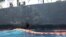 UAE -- A damage is seen of Japanese-owned Kokuka Courageous tanker off the coast of Fujairah, June 19, 2019