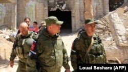 Militari ruși la Douma, 16 aprilie 2018