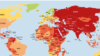 Harta Libertății Presei 2025, publicată de Reporters Without Borders (RSF).