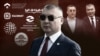 Президенттин иш башкаруучусу Каныбек Туманбаев. Артында президент Садыр Жапаров жана Туманбаев. "Азаттыктын" коллажы.