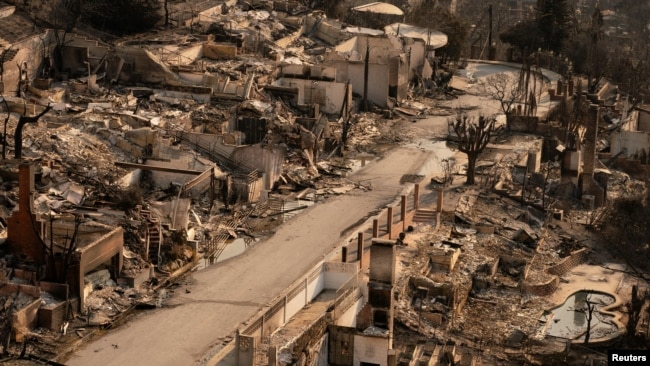 Zonë e shkatërruar nga zjarret në Los Anxhelos. Janar, 2025.