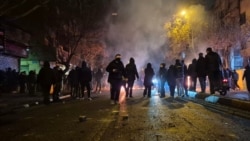 Protesters gather on the streets of Tehran on January 9.