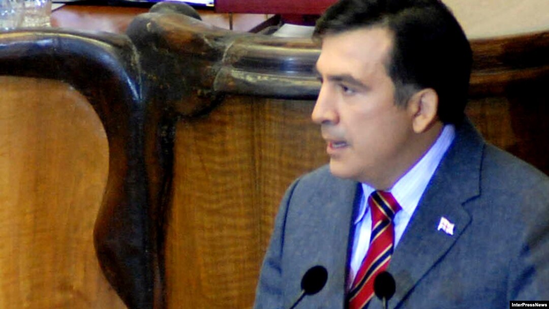 Georgian President Mikheil Saakashvili addresses parliament in Tbilisi on July 20.