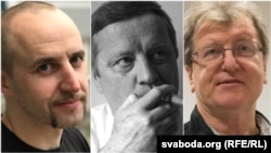 Алесь Яўдаха, Вацлаў Багдановіч, Зьміцер Колас. Каляж