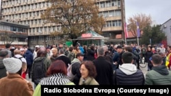 Skup podrške autoprevozniku Milomiru Jaćimoviću u Novom Sadu, 9. novembar 2025.