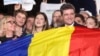 Romanian presidential candidate Nicusor Dan celebrates after exit polls showed him winning a runoff vote. Official results confirmed the victory.