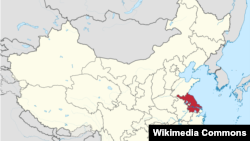 Провинция Цзянсу на карте Китая.