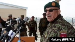 File photo of General Sher Mohammad Karimi, Afghan chief of Army staff, during a visited to Paktia this year.