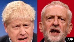 Liderul conservator Boris Johnson și liderul opoziției laburiste, Jeremy Corbyn .