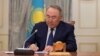 Kazakh President Nursultan Nazarbaev addressed the nation in a televised address on March 19.