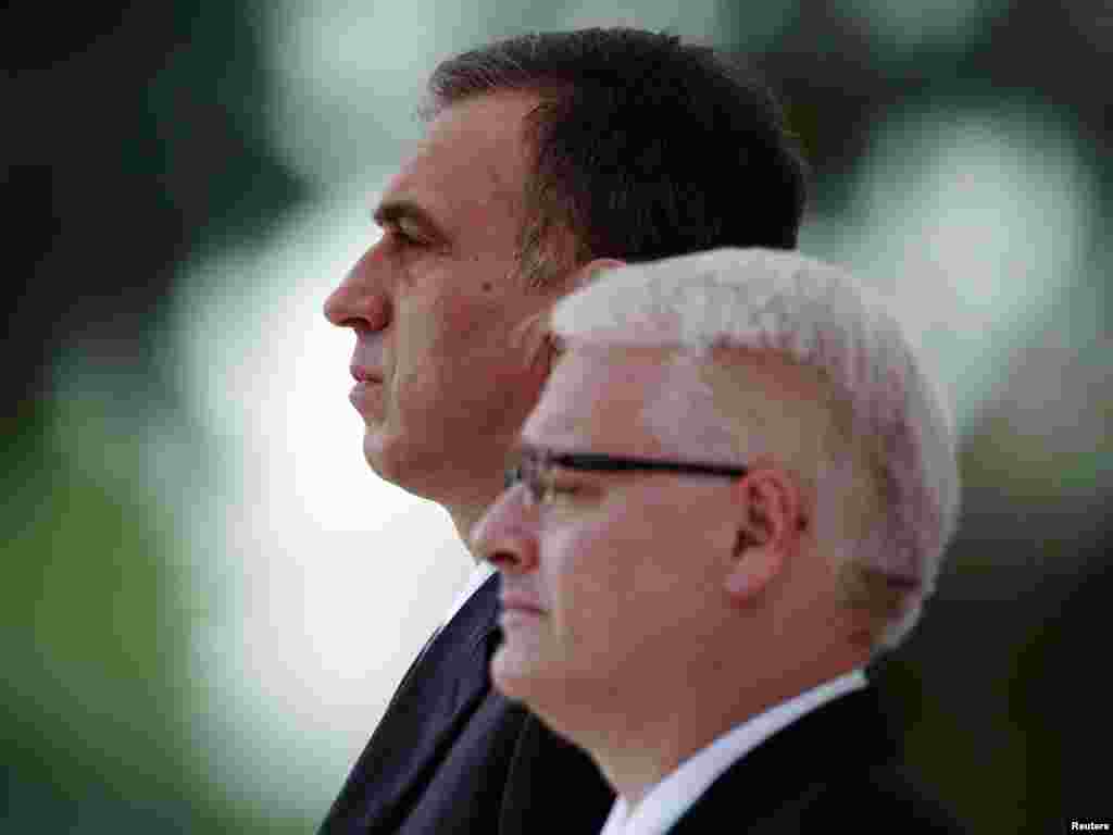 Hrvatska - Predsjednici Crne Gore i Hrvatske, Filip Vujanović i Ivo Josipović u Zagrebu, 10.10.2011. Foto: Reuters / Nikola Šolić 