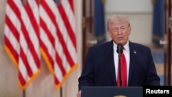 US President Donald Trump speaks to the nation about the Iran war on April 1.