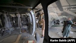 هلیکوپترهای تخریب شده از سوی نیروهای امریکایی در افغانستان