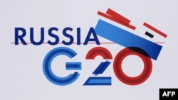 Russia -- The logo of G20 Summit in St. Petersburg, September 4, 2013.