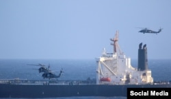 US forces board the sanctioned tanker MT Davina in the Indian Ocean on June 4.