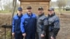 Alyaksandr Lukashenka (second from left) poses with his sons (left to right) Mikalay, Viktar, and Dzmitry in 2018.