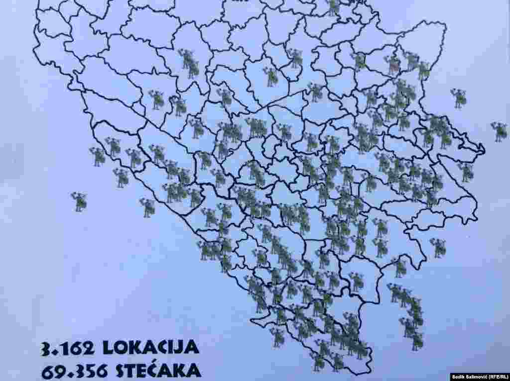 U Bosni i Hercegovini registrovano je oko 70.000 stećaka. Rasprostranjenost nekropola stećaka vezana je za istorijske granice Bosne i Hercegovine, zbog čega ih ima u Hrvatskoj, Srbiji i Crnoj Gori.