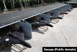 Беспілётнікі «Герань» у сховішчах на расейскай пляцоўцы пад Цымбуловай, Арлоўская вобласьць