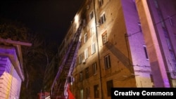 Fire in a residential building in the Industrialnyi District of Kharkiv, October 25, 2026