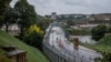 Bridge in Narva, between Estonia and Russia