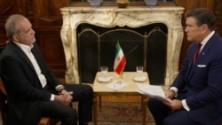 Iranian President Masud Pezeshkian speaks with Fox News on September 24.