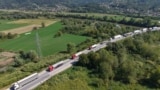 Bosnia-Herzegovina - Trucks blocked road near Doboj during protest organised by truckers,2Sept2025