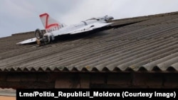 A Moldovan police image of a drone that landed on a building on November 25.