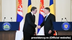 Aleksandar Vucic și Klaus Iohannis, la București