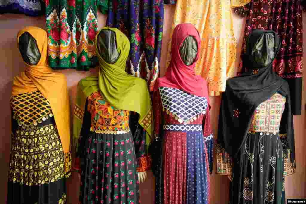 Mannequins with their faces covered at a market in the Bamiyan Province.Media networks based in the affected regions have been forced to rely on audio-only broadcasts or display images of buildings and landscapes. At least 20 television stations are reported to have shut down in the wake of the ban.