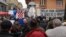 Croatia - Around 100 people gathered at Ban Jelacic Square in downtown Zagreb protesting about the arrival of Serbian President Aleksandar Vucic to Zagreb. 12. February 2018