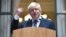 Boris Johnson addresses staff inside the Foreign Office in London on July 14, a day after being appointed Britain's Foreign Secretary. 