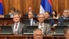 Članovi Vlade Srbije u parlamentu tokom rasprave o nepoverenju, Beograd, 27. jul 2026.