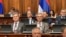 Članovi Vlade Srbije u parlamentu tokom rasprave o nepoverenju, Beograd, 27. jul 2026.