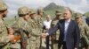 Armenia -- Defense Minister Seyran Ohanian inspects Armenian army positions on the border with Azerbaijan's Nakhichevan exclave, 19Jun2014