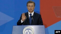 Новы прэзыдэнт Паўднёвай Карэі Мун Чжэ Ін.