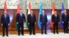 Leaders pose for a photograph during the Collective Security Treaty Organization summit in Dushanbe, Tajikistan, on September 16.