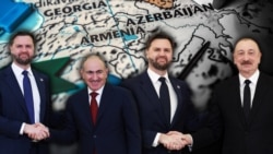Джей Ди Вэнс с Николом Пашиняном и Ильхамом Алиевым, коллаж