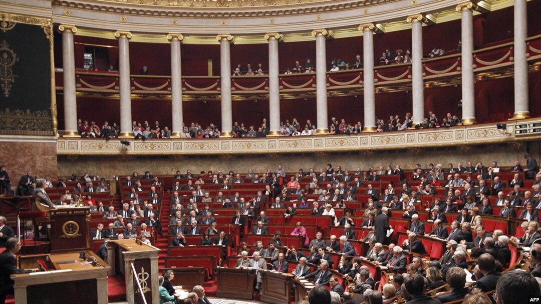 View during the final voting session by MPs on France's pension reform at the National Assembly in Paris