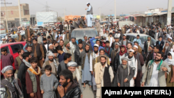 Kunduz residents protesting civilian casualties on November 3 