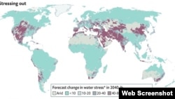 نقشه تنش آبی جهان. از اکونومیست