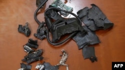 A photo taken on September 18 in Beirut's southern suburbs shows the remains of exploded pagers.