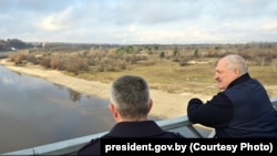 Лукашэнка на адкрыцьці маста ў Мазыры цераз Прыпяць, 6 лістапада 2025