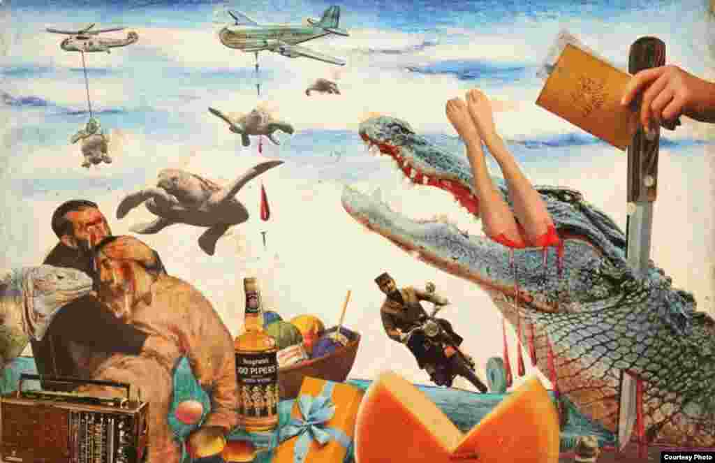 Czech Republic, Romania, "Art Against All Odds", collages by Ion Bârlădeanu at Czech Center in Prague