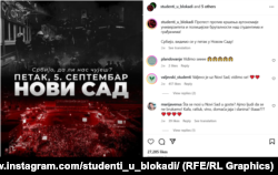 Poziv na protest na mreži Instagram, septembar 2025.