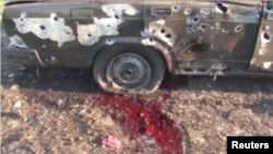 Стоп-кадар зь відэа агенцтва Reuters з Нагорнага Карабаху