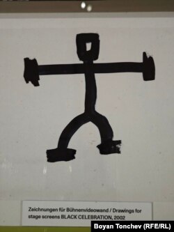  Една от рисунките на Корбейн за театралните екрани по време на международното турне на Депеш Мод от 2002 година 