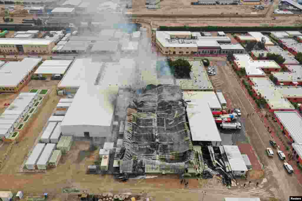 Iranian drone attacks also continued to target Gulf nations on April 4. This oil facility in Basra, Iraq, was damaged.